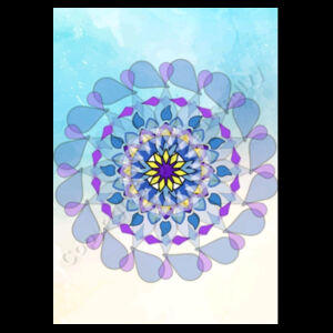 Ladies Full Zip Fleecy Hoodie-Mandala Azura  Design