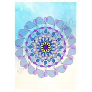 Women's Crop Tee-Mandala azura Design