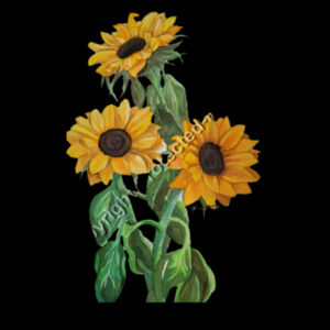 Kids Outline Tee-Sunflower  Design