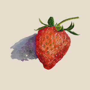 Benelux Natural Wood Ornament-Strawberry Design