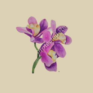 Medium Calico Bag-Orchids  Design