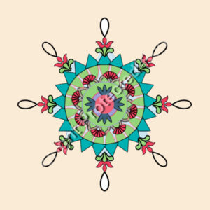 Medium Calico Santa Sack-Mandala Star Design