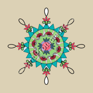 Small Calico Bag - Mandala Star Design