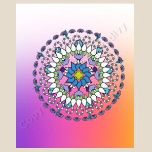 Heavy Duty Canvas Tote with Gusset- Mandala Sunset  Design