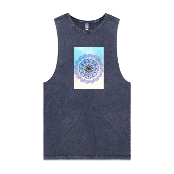 Men's Stone Wash Barnard Tank-Mandala Azura Thumbnail