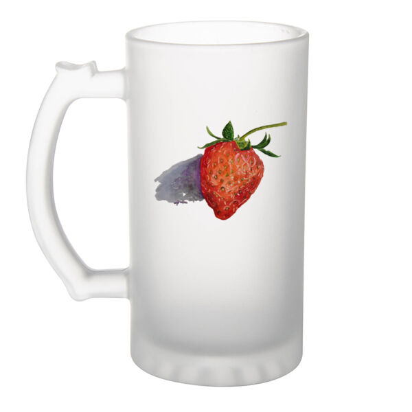Frosted Glass Beer Mug-Strawberry Thumbnail