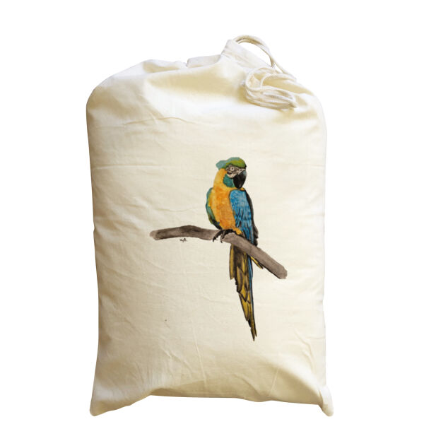 Medium Calico Santa Sack-Perched  Thumbnail