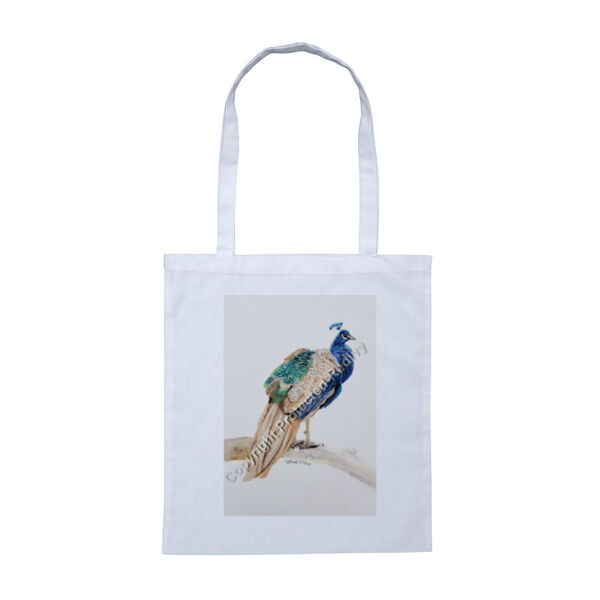 Lightweight cotton tote bag with long handle-Peacock  Thumbnail